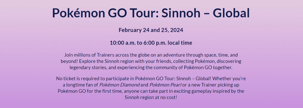 Pokemon go Road to sinnah tour td360